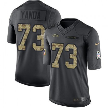 Ravens #73 Marshal Yanda Black Men's Stitched NFL Limited 2016 Salute to Service Jersey