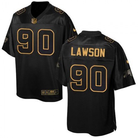 Bills #90 Shaq Lawson Black Men's Stitched NFL Elite Pro Line Gold Collection Jersey