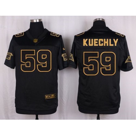 Panthers #59 Luke Kuechly Black Men's Stitched NFL Elite Pro Line Gold Collection Jersey