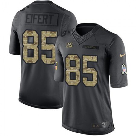 Bengals #85 Tyler Eifert Black Men's Stitched NFL Limited 2016 Salute to Service Jersey