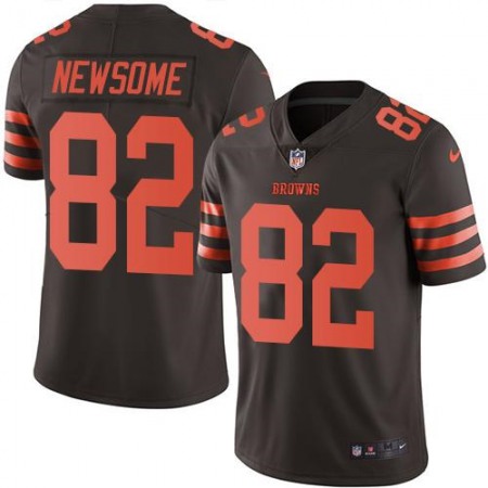 Browns #82 Ozzie Newsome Brown Men's Stitched NFL Limited Rush Jersey