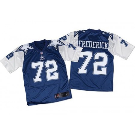 Cowboys #72 Travis Frederick Navy Blue/White Throwback Men's Stitched NFL Elite Jersey