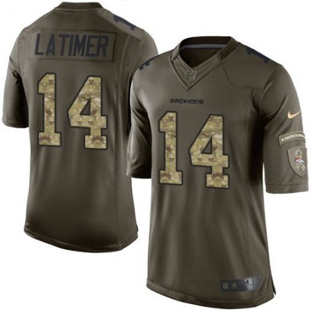 Broncos #14 Cody Latimer Green Men's Stitched NFL Limited Salute To Service Jersey