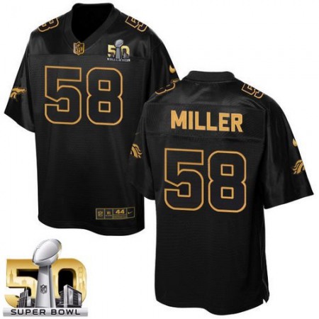 Broncos #58 Von Miller Black Super Bowl 50 Men's Stitched NFL Elite Pro Line Gold Collection Jersey