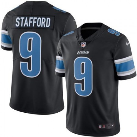 Lions #9 Matthew Stafford Black Men's Stitched NFL Limited Rush Jersey
