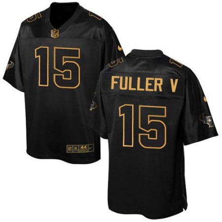Texans #15 Will Fuller V Black Men's Stitched NFL Elite Pro Line Gold Collection Jersey
