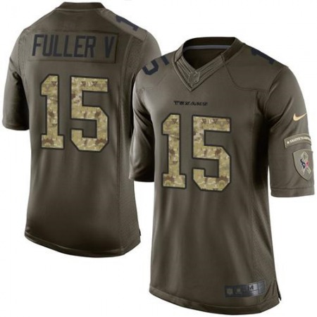 Texans #15 Will Fuller V Green Men's Stitched NFL Limited Salute to Service Jersey