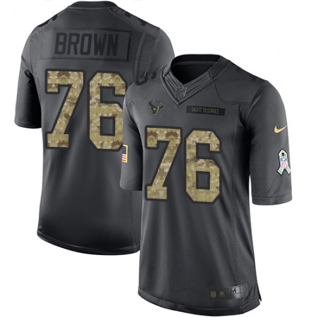 Texans #76 Duane Brown Black Men's Stitched NFL Limited 2016 Salute to Service Jersey