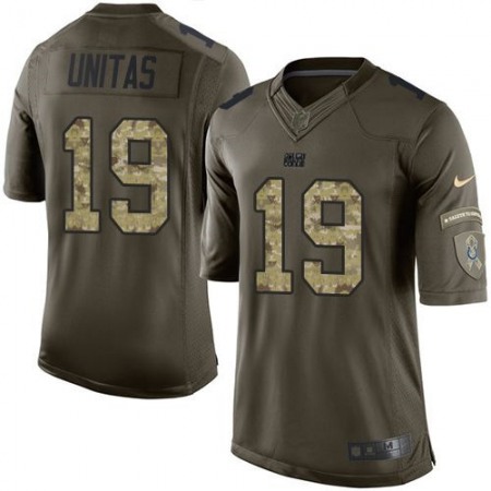 Colts #19 Johnny Unitas Green Men's Stitched NFL Limited Salute To Service Jersey