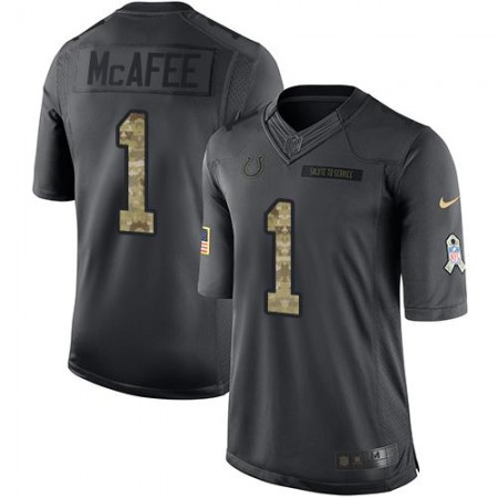 Colts #1 Pat McAfee Black Men's Stitched NFL Limited 2016 Salute to Service Jersey