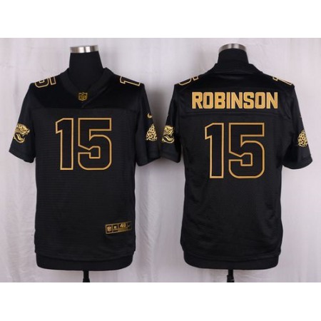 Jaguars #15 Allen Robinson Black Men's Stitched NFL Elite Pro Line Gold Collection Jersey