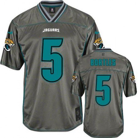Jaguars #5 Blake Bortles Grey Men's Stitched NFL Elite Vapor Jersey