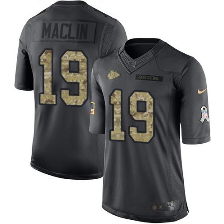 Chiefs #19 Jeremy Maclin Black Men's Stitched NFL Limited 2016 Salute to Service Jersey
