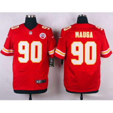 Chiefs #90 Josh Mauga Red Team Color Men's Stitched NFL Elite Jersey