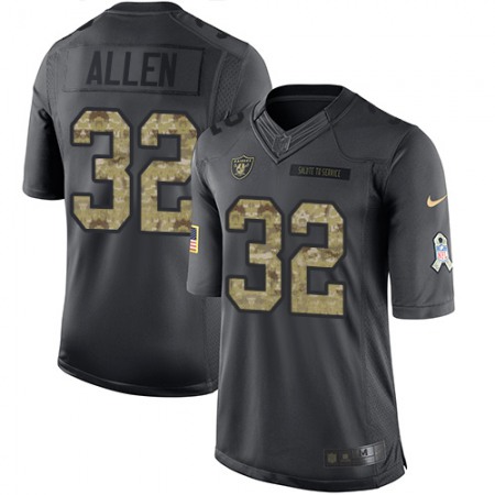 Raiders #32 Marcus Allen Black Men's Stitched NFL Limited 2016 Salute To Service Jersey