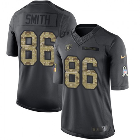 Raiders #86 Lee Smith Black Men's Stitched NFL Limited 2016 Salute To Service Jersey