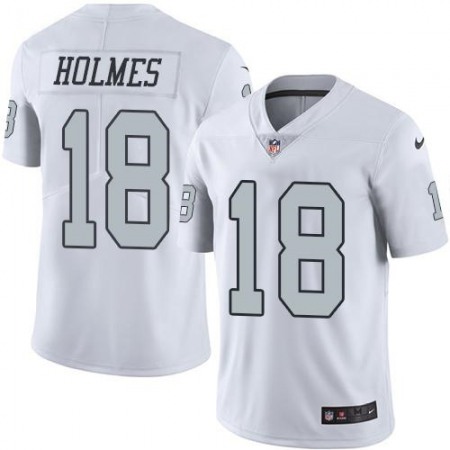 Raiders #18 Andre Holmes White Men's Stitched NFL Limited Rush Jersey