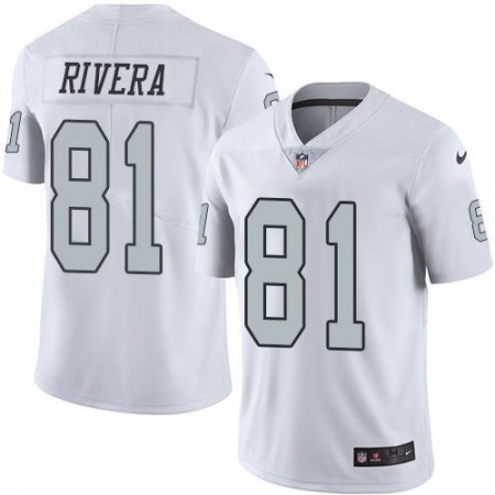 Raiders #81 Mychal Rivera White Men's Stitched NFL Limited Rush Jersey