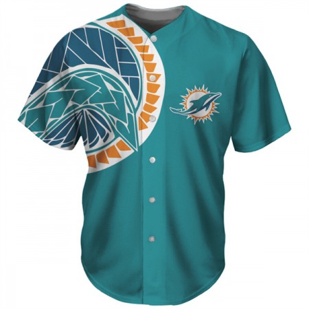 Men's Miami Dolphins Aqua Baseball Jersey