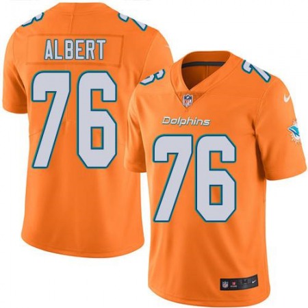 Dolphins #76 Branden Albert Orange Men's Stitched NFL Limited Rush Jersey