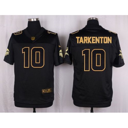 Vikings #10 Fran Tarkenton Black Men's Stitched NFL Elite Pro Line Gold Collection Jersey