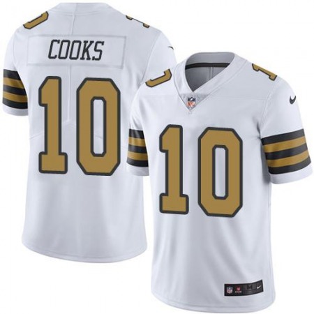 Saints #10 Brandin Cooks White Men's Stitched NFL Limited Rush Jersey
