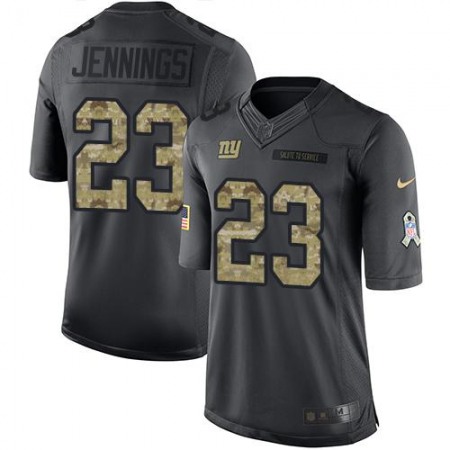 Giants #23 Rashad Jennings Black Men's Stitched NFL Limited 2016 Salute to Service Jersey