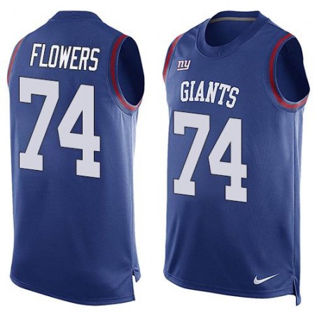 Giants #74 Ereck Flowers Royal Blue Team Color Men's Stitched NFL Limited Tank Top Jersey