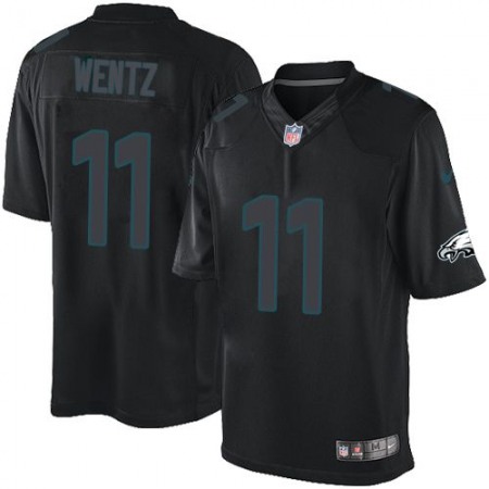 Eagles #11 Carson Wentz Black Men's Stitched NFL Impact Limited Jersey