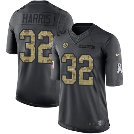 Steelers #32 Franco Harris Black Men's Stitched NFL Limited 2016 Salute to Service Jersey