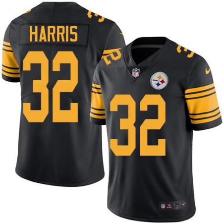 Steelers #32 Franco Harris Black Men's Stitched NFL Limited Rush Jersey