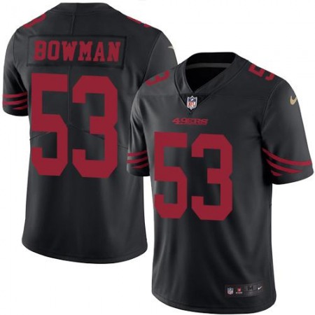 49ers #53 NaVorro Bowman Black Men's Stitched NFL Limited Rush Jersey