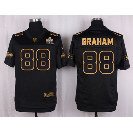 Seahawks #88 Jimmy Graham Black Men's Stitched NFL Elite Pro Line Gold Collection Jersey