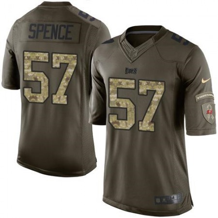 Buccaneers #57 Noah Spence Green Men's Stitched NFL Limited Salute to Service Jersey