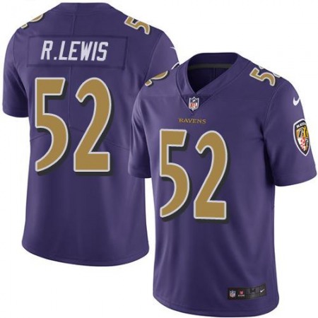 Ravens #52 Ray Lewis Purple Youth Stitched NFL Limited Rush Jersey