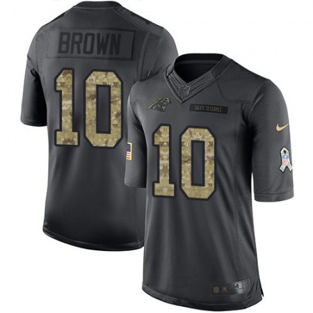 Panthers #10 Corey Brown Black Youth Stitched NFL Limited 2016 Salute to Service Jersey