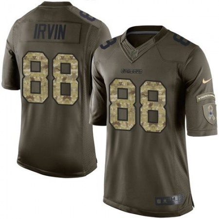 Cowboys #88 Michael Irvin Green Color Youth Stitched NFL Limited Salute to Service Jersey