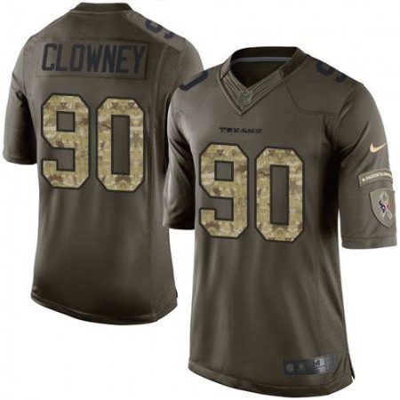 Texans #90 Jadeveon Clowney Green Youth Stitched NFL Limited Salute to Service Jersey