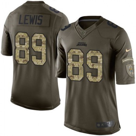 Jaguars #89 Marcedes Lewis Green Youth Stitched NFL Limited Salute to Service Jersey