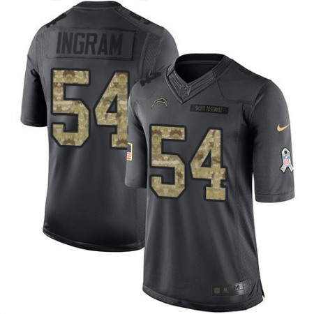 Chargers #54 Melvin Ingram Black Youth Stitched NFL Limited 2016 Salute to Service Jersey