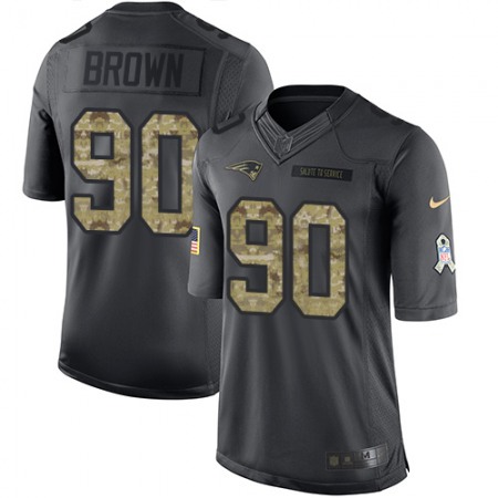 Patriots #90 Malcom Brown Black Youth Stitched NFL Limited 2016 Salute to Service Jersey