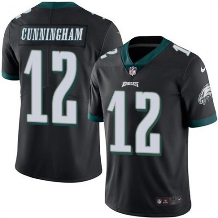 Eagles #12 Randall Cunningham Black Youth Stitched NFL Limited Rush Jersey
