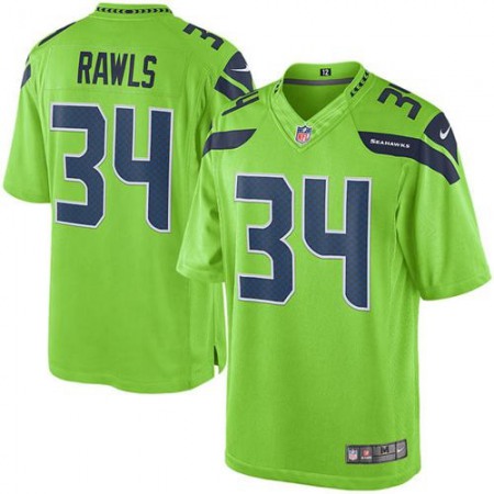 Seahawks #34 Thomas Rawls Green Youth Stitched NFL Limited Rush Jersey