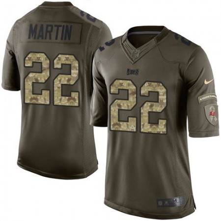 Buccaneers #22 Doug Martin Green Youth Stitched NFL Limited Salute to Service Jersey