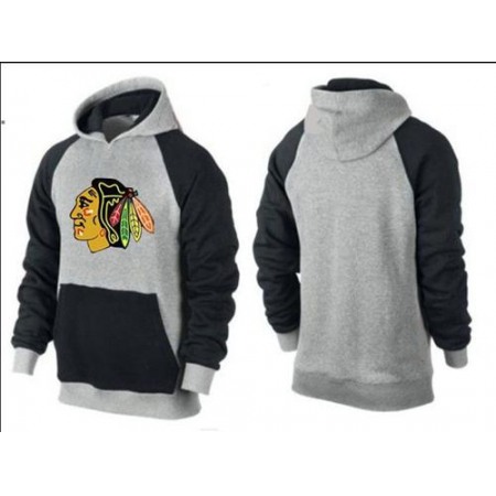 Chicago Blackhawks Pullover Hoodie Grey & Black