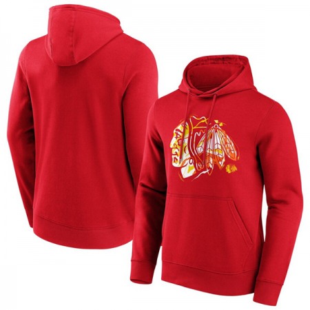 Men's Chicago Blackhawks Red Marble Hoodie