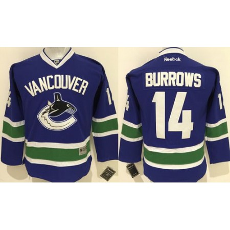 Canucks #14 Alex Burrows Blue Youth Stitched NHL Jersey