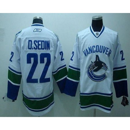 Canucks #22 D.sedin White Stitched Youth NHL Jersey