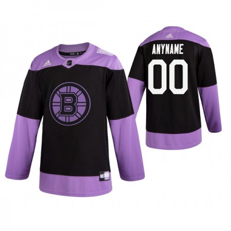 Men's Boston Bruins Black Hockey Fights Cancer Custom Practice NHL Stitched Jersey