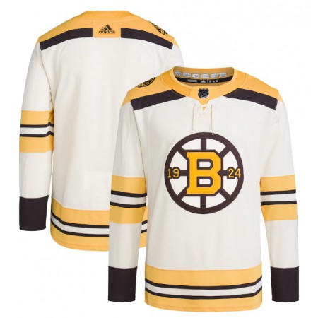 Men's Boston Bruins Blank Cream 100th Anniversary Stitched Jersey